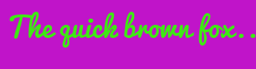 Image with Font Color 3FE815 and Background Color C014C9